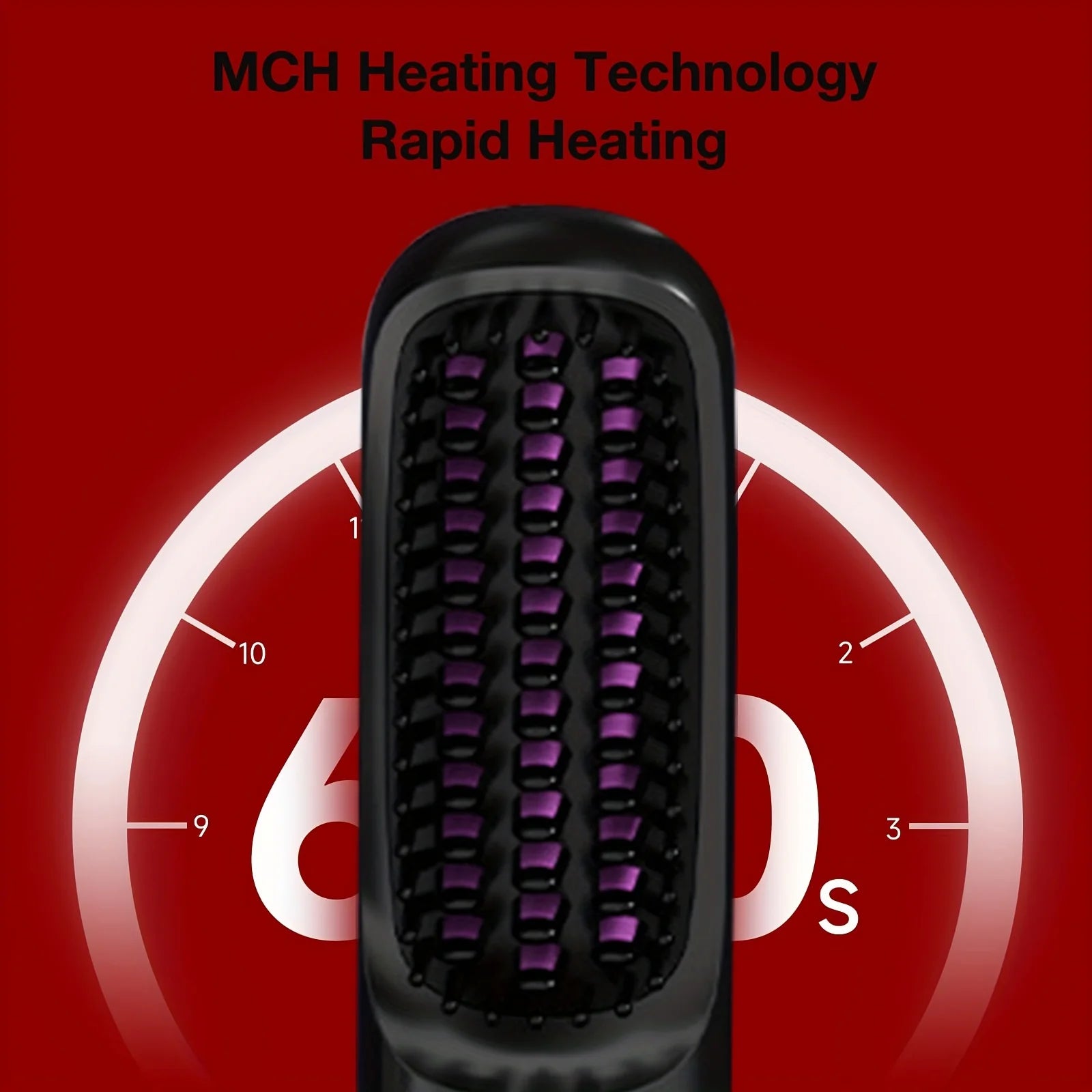 Cordless Hair Straightening Brush — Negative Ion Travel Styler