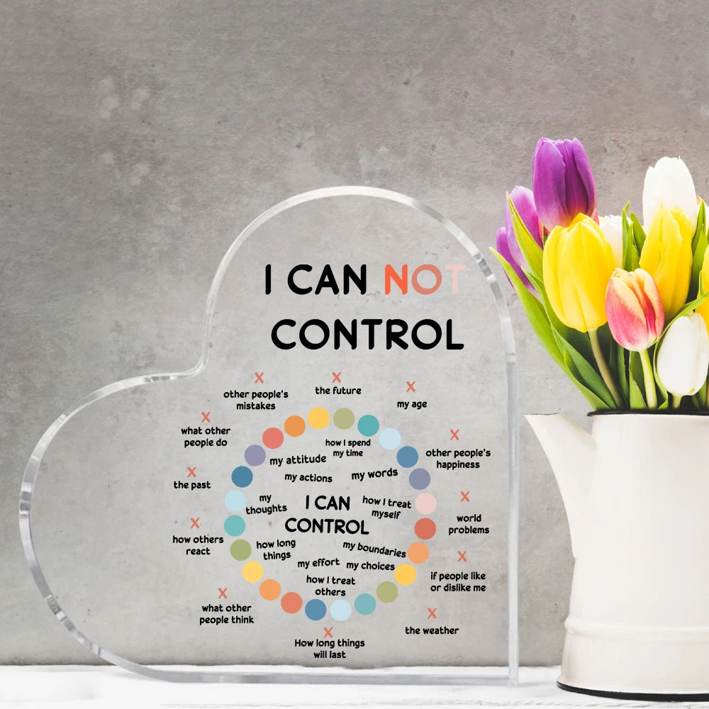 Psychotherapy Affirmations Heart Acrylic Sign — Mental Health Decor