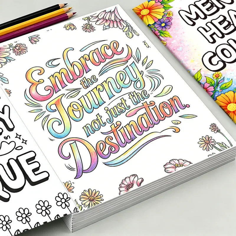 Floral Mindfulness — Mental Health Colouring Book for Adults