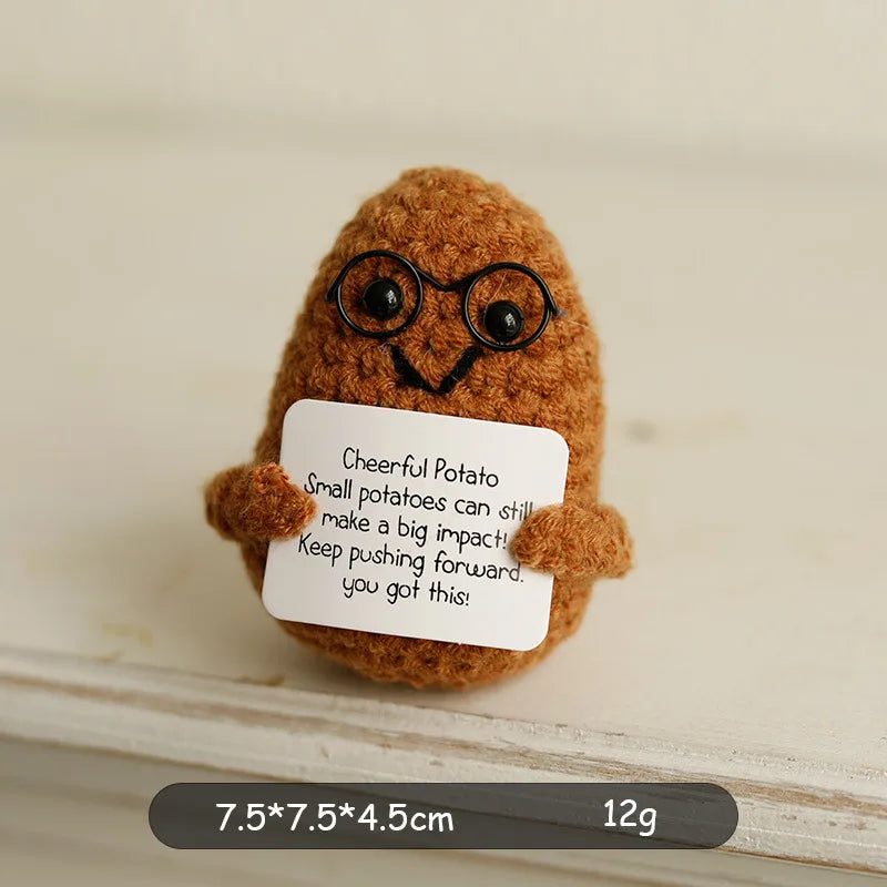 Positive Energy Crochet Potato — Handmade Plush Charm & Gift