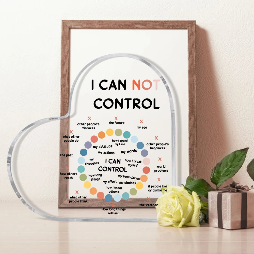 Psychotherapy Affirmations Heart Acrylic Sign — Mental Health Decor