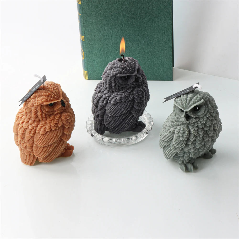 3D Owl Silicone Candle & Craft Mold — DIY Candle Making Gift
