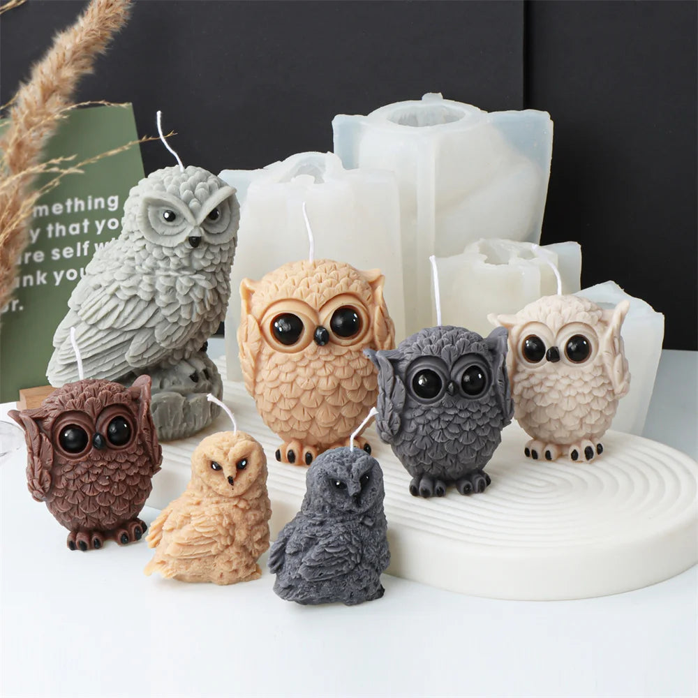 3D Owl Silicone Candle & Craft Mold — DIY Candle Making Gift