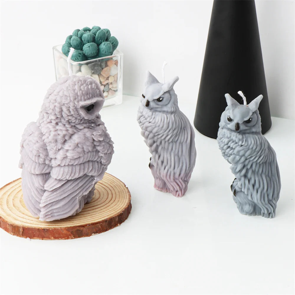 3D Owl Silicone Candle & Craft Mold — DIY Candle Making Gift