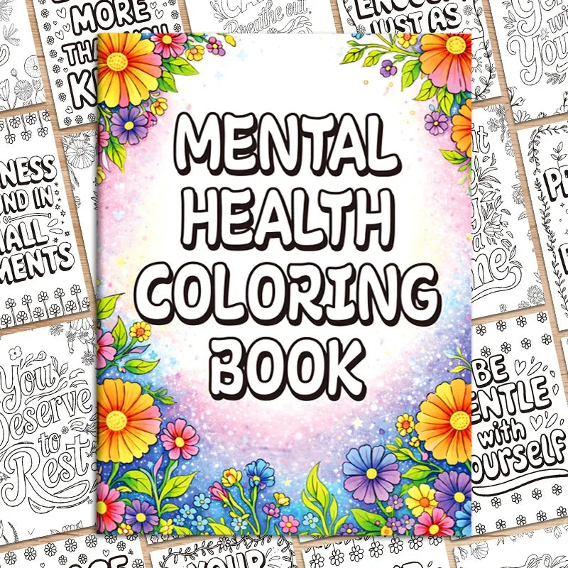Floral Mindfulness — Mental Health Colouring Book for Adults