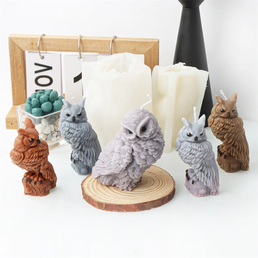 3D Owl Silicone Candle & Craft Mold — DIY Candle Making Gift