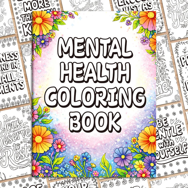 Floral Mindfulness — Mental Health Colouring Book for Adults