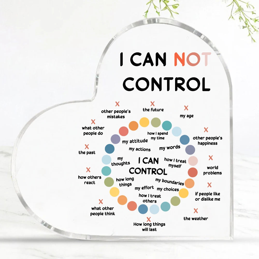 Psychotherapy Affirmations Heart Acrylic Sign — Mental Health Decor