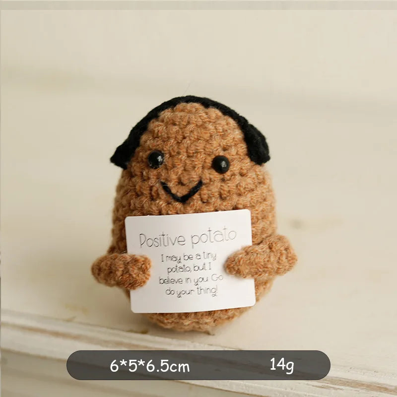 Positive Energy Crochet Potato — Handmade Plush Charm & Gift