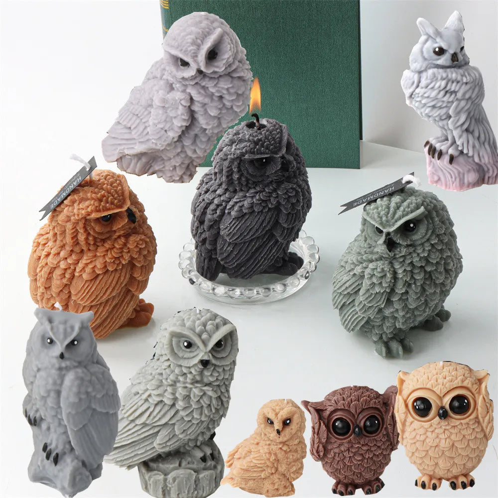3D Owl Silicone Candle & Craft Mold — DIY Candle Making Gift