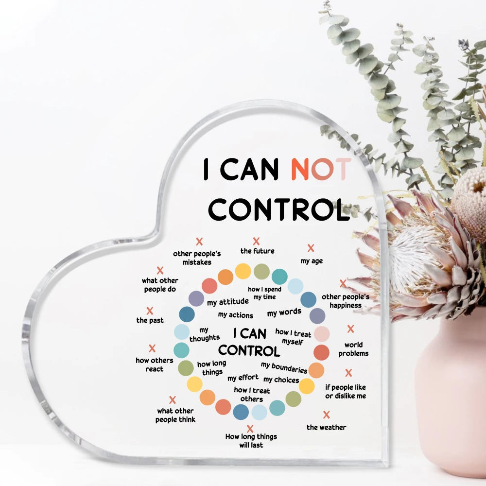 Psychotherapy Affirmations Heart Acrylic Sign — Mental Health Decor
