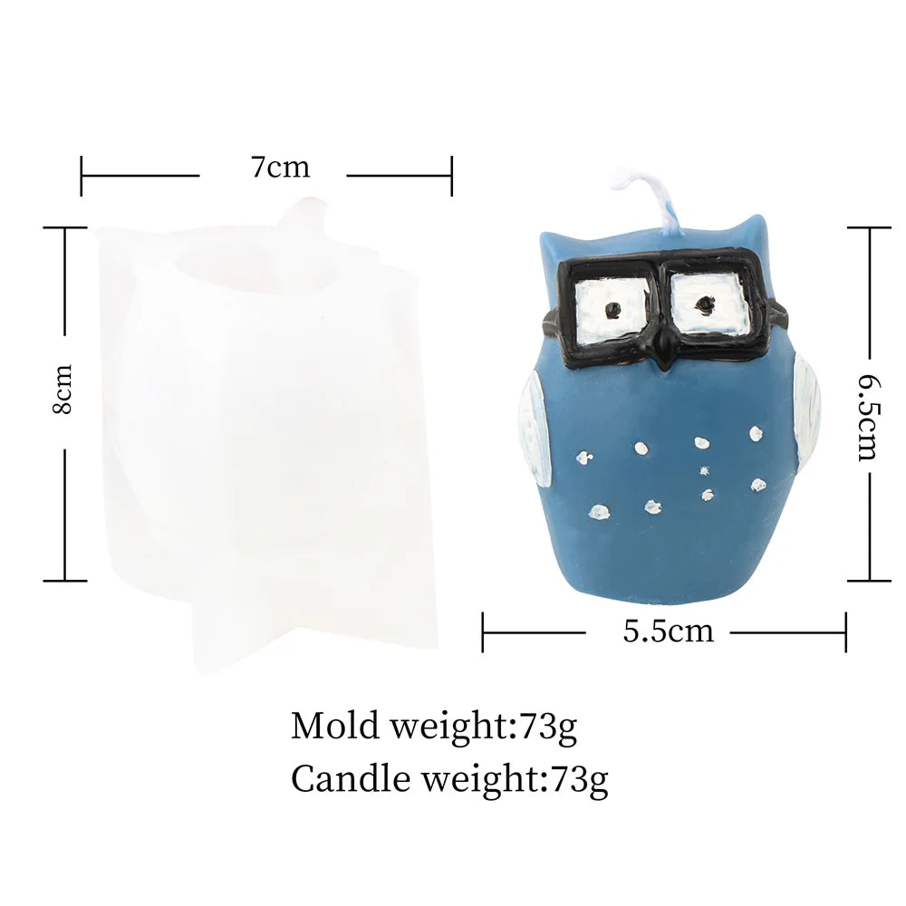 3D Owl Silicone Candle & Craft Mold — DIY Candle Making Gift