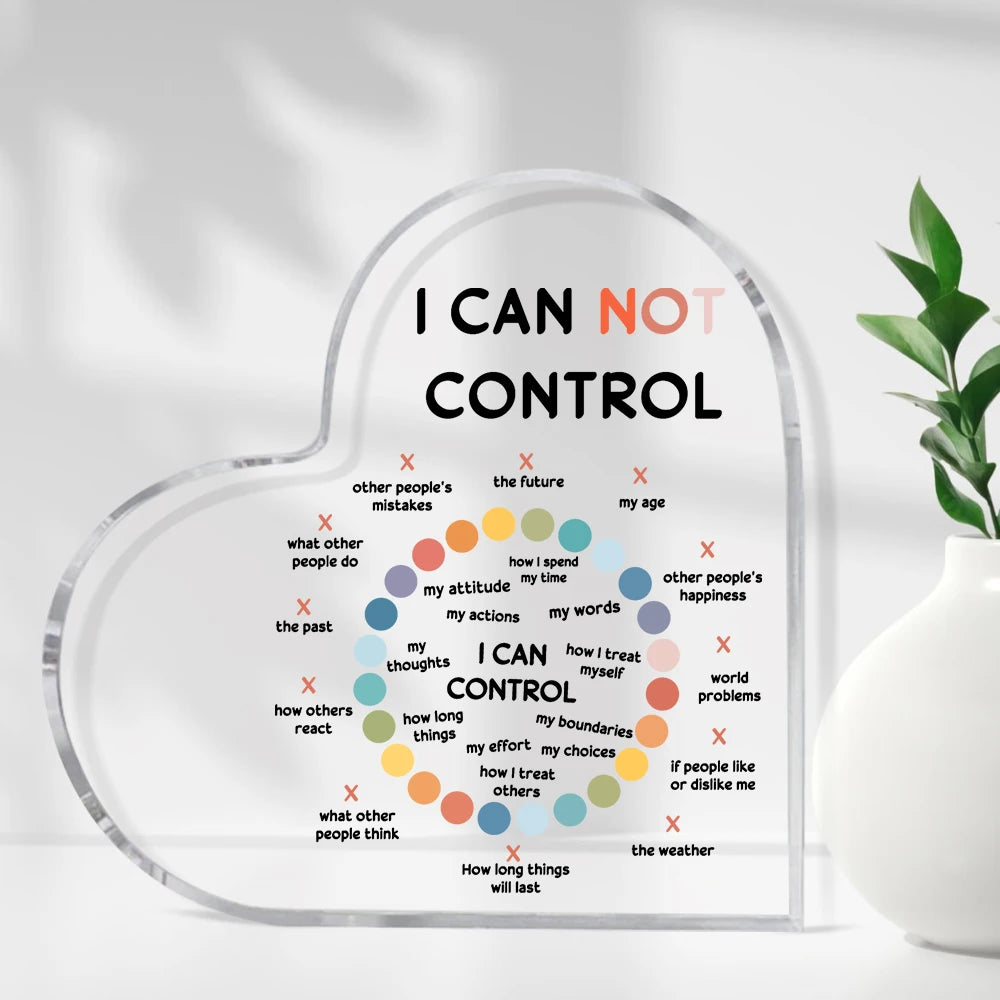 Psychotherapy Affirmations Heart Acrylic Sign — Mental Health Decor