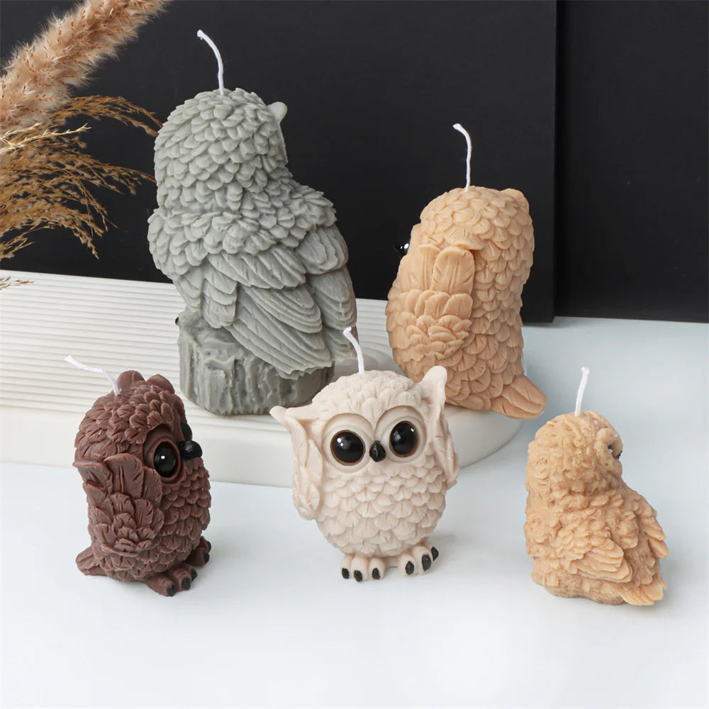 3D Owl Silicone Candle & Craft Mold — DIY Candle Making Gift