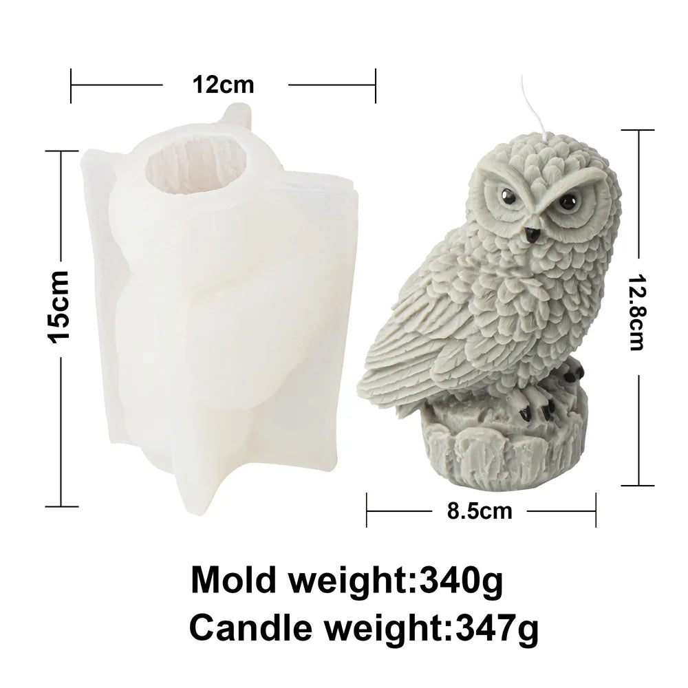 3D Owl Silicone Candle & Craft Mold — DIY Candle Making Gift