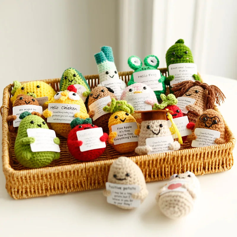 Positive Energy Crochet Potato — Handmade Plush Charm & Gift