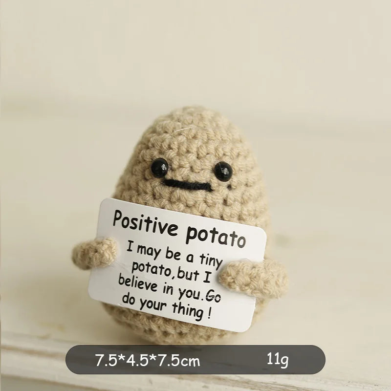 Positive Energy Crochet Potato — Handmade Plush Charm & Gift