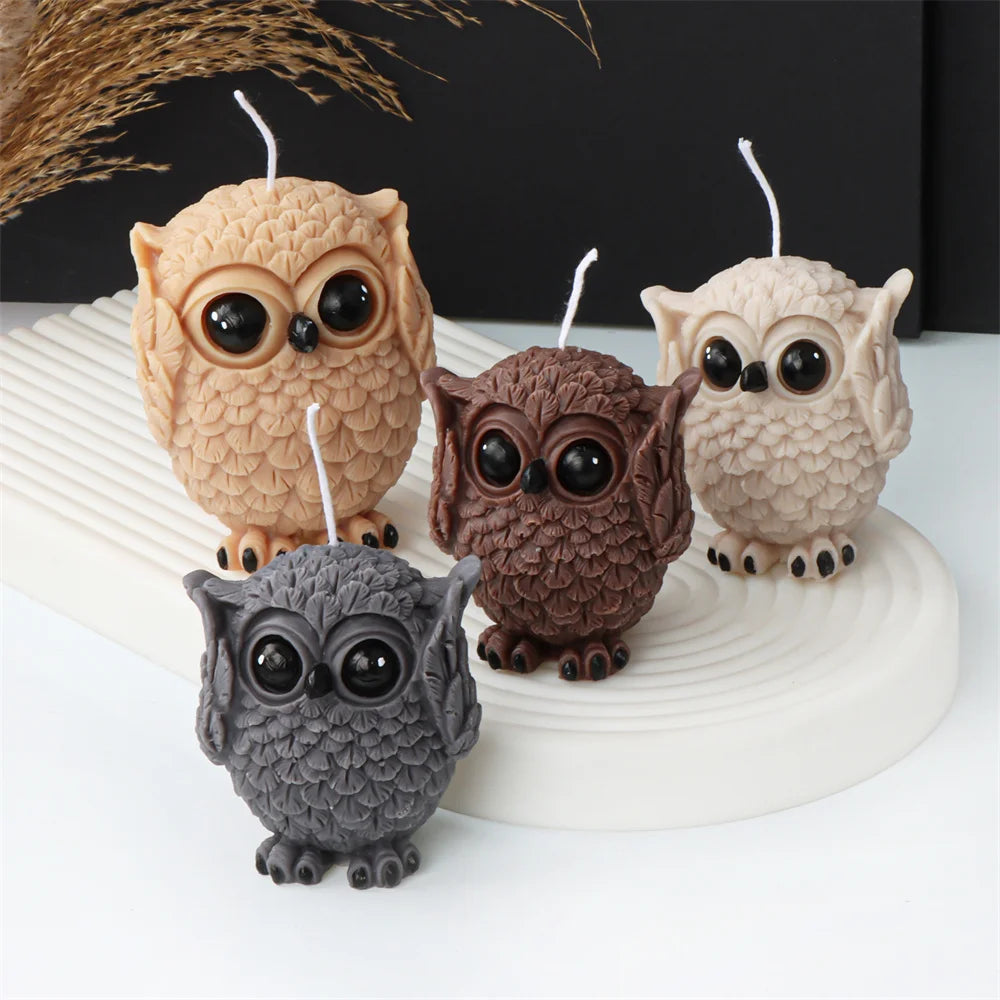 3D Owl Silicone Candle & Craft Mold — DIY Candle Making Gift