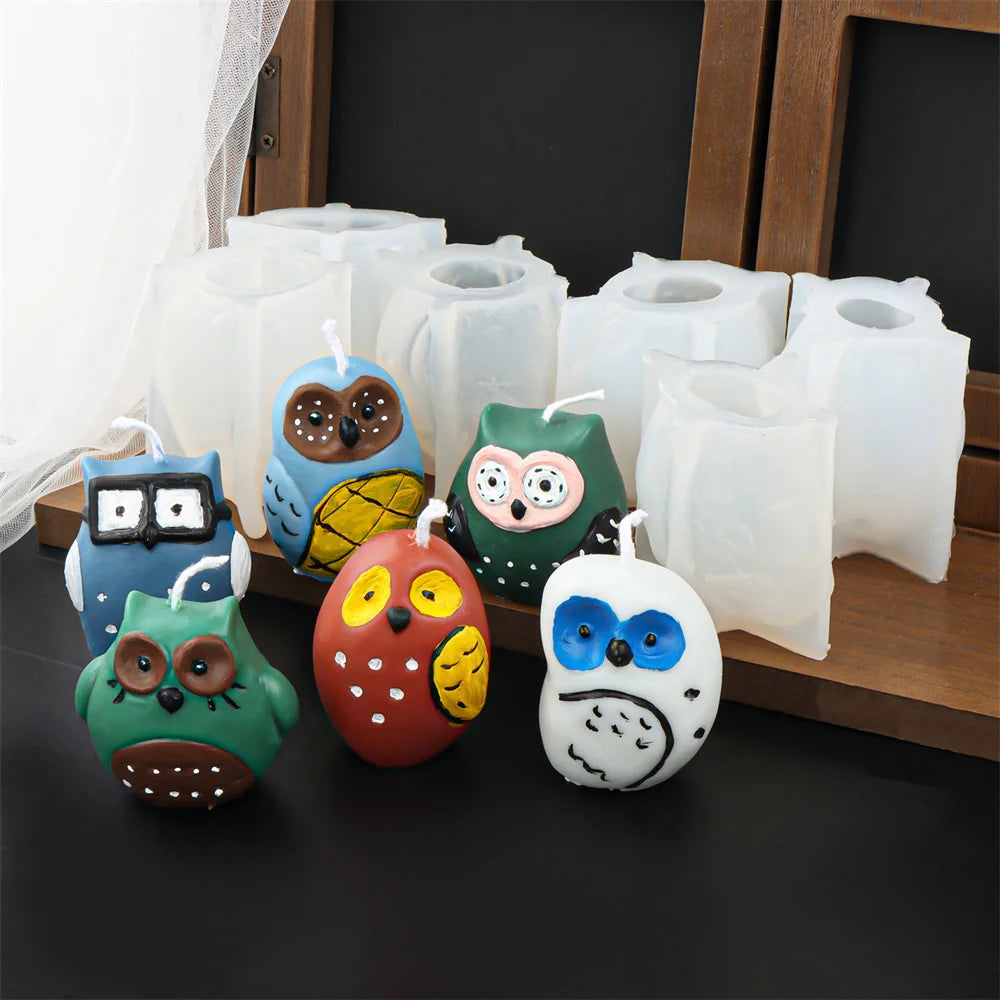 3D Owl Silicone Candle & Craft Mold — DIY Candle Making Gift