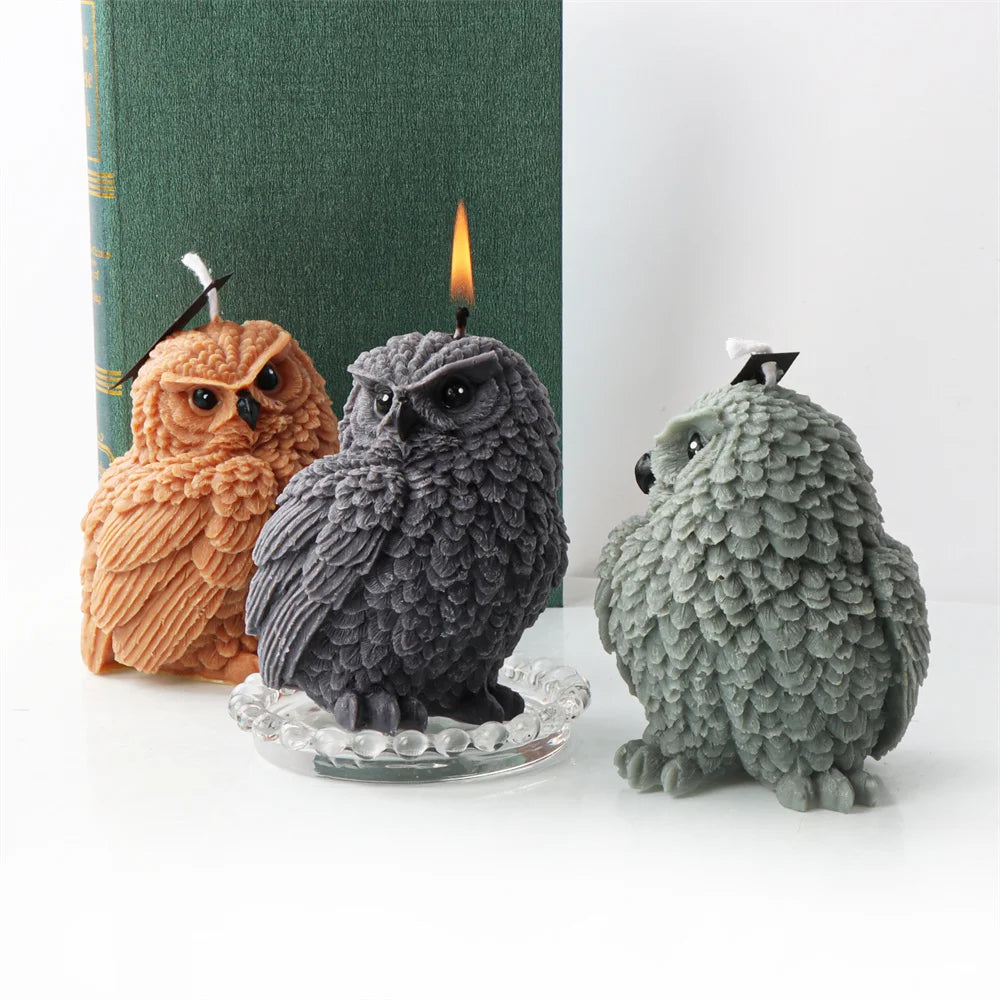 3D Owl Silicone Candle & Craft Mold — DIY Candle Making Gift