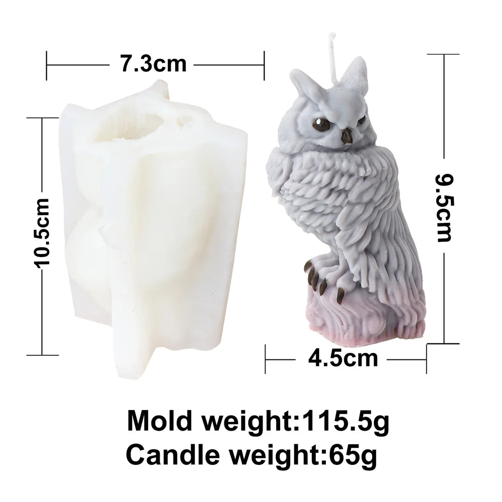 3D Owl Silicone Candle & Craft Mold — DIY Candle Making Gift