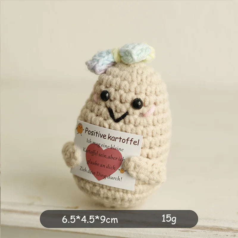 Positive Energy Crochet Potato — Handmade Plush Charm & Gift