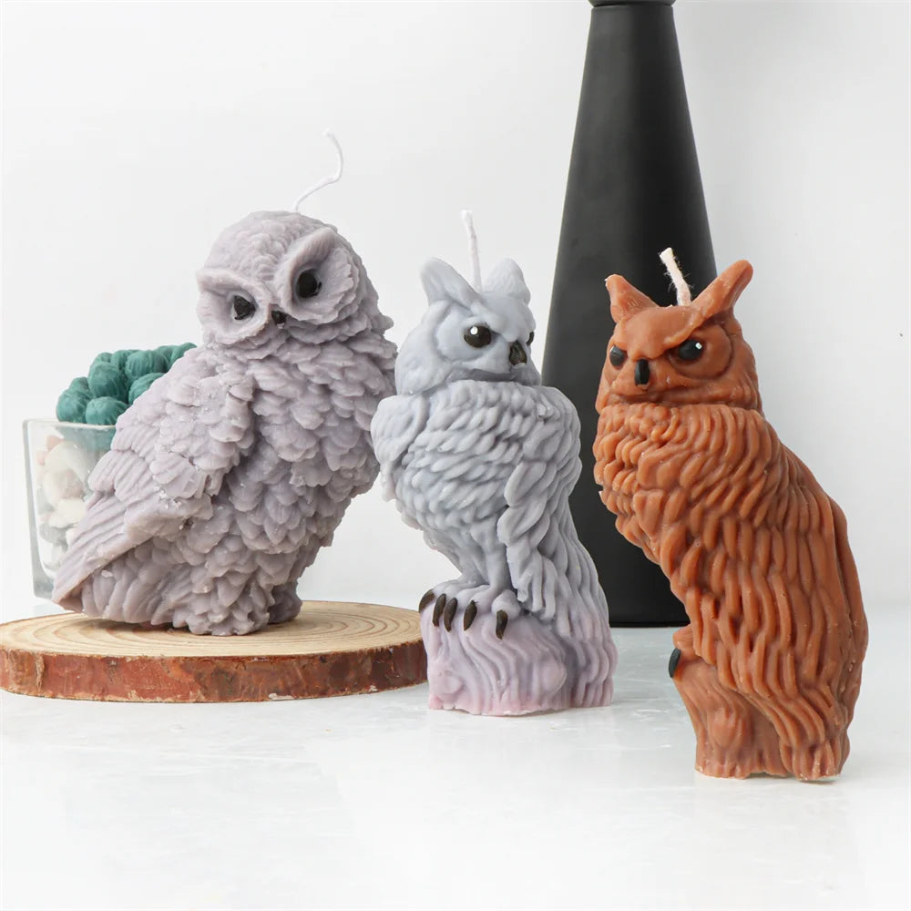 3D Owl Silicone Candle & Craft Mold — DIY Candle Making Gift