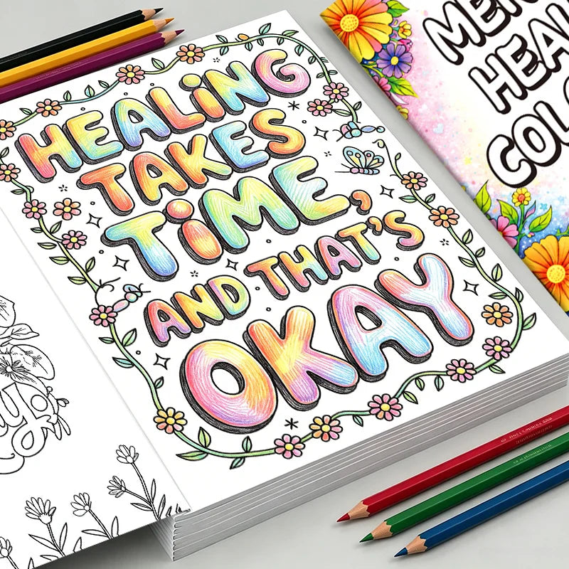 Floral Mindfulness — Mental Health Colouring Book for Adults