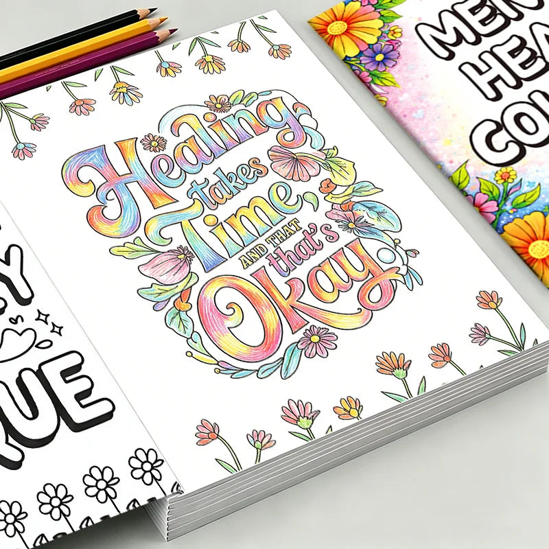 Floral Mindfulness — Mental Health Colouring Book for Adults
