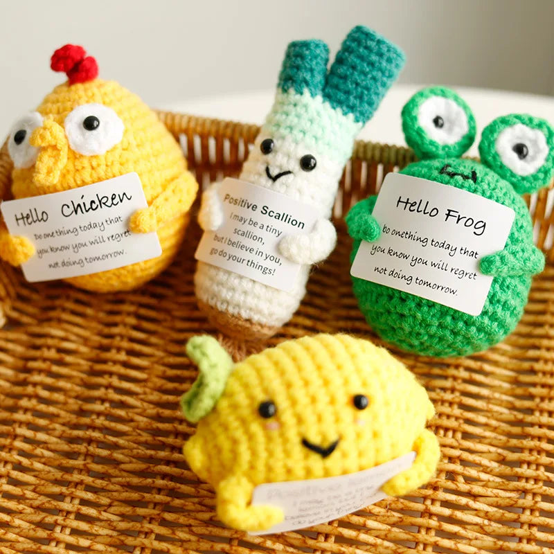 Positive Energy Crochet Potato — Handmade Plush Charm & Gift