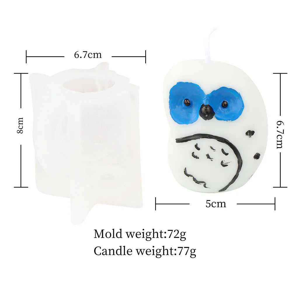 3D Owl Silicone Candle & Craft Mold — DIY Candle Making Gift