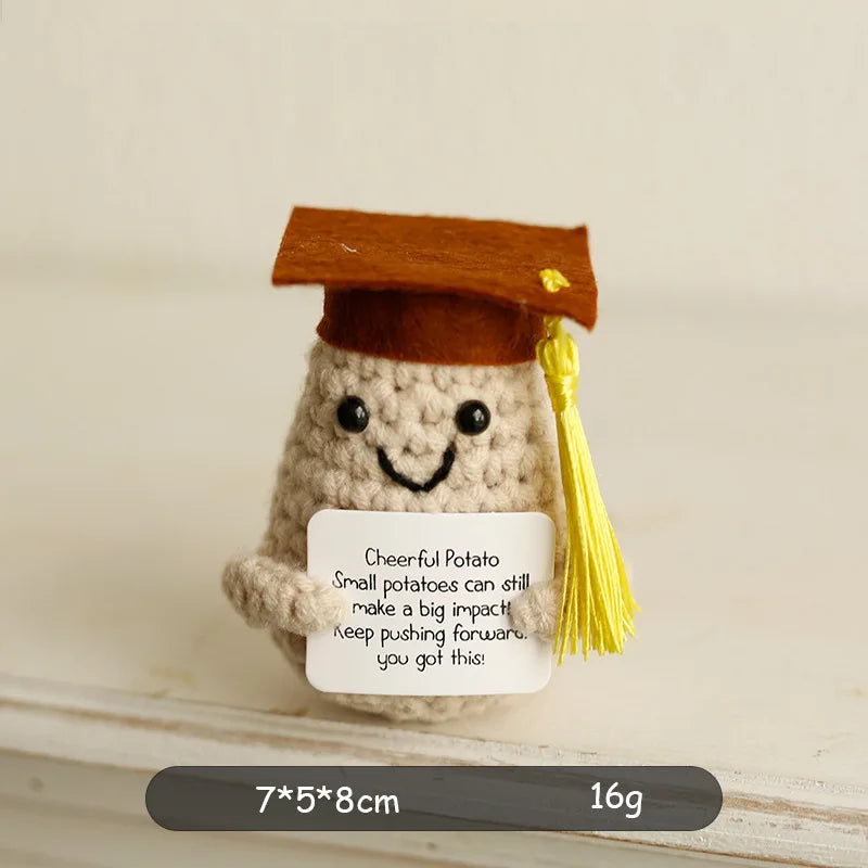 Positive Energy Crochet Potato — Handmade Plush Charm & Gift