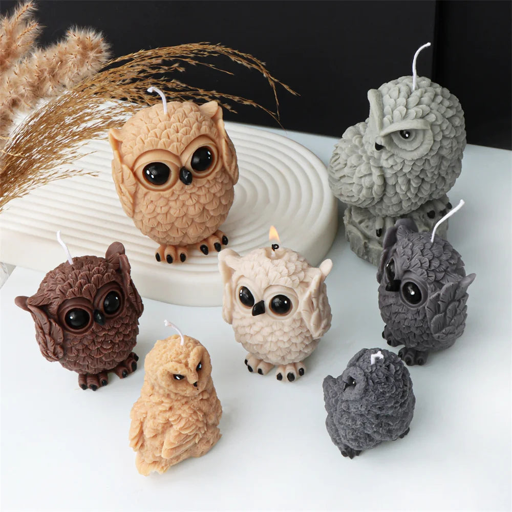 3D Owl Silicone Candle & Craft Mold — DIY Candle Making Gift