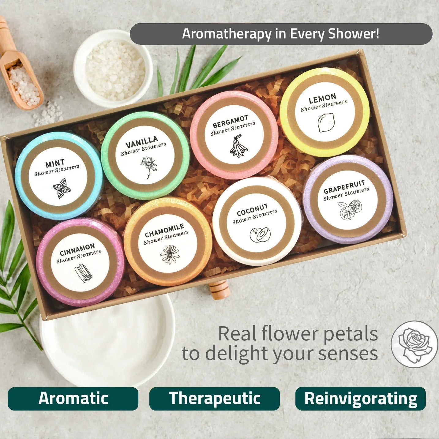 8-Piece Natural Bath Salt Spa Set — Relaxing Self-Care Gift